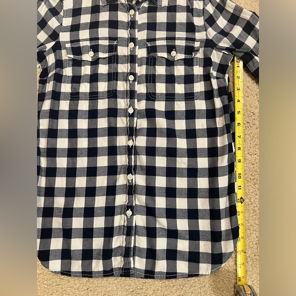 J. Crew blue & white checkered button up size XS - Picture 9 of 13